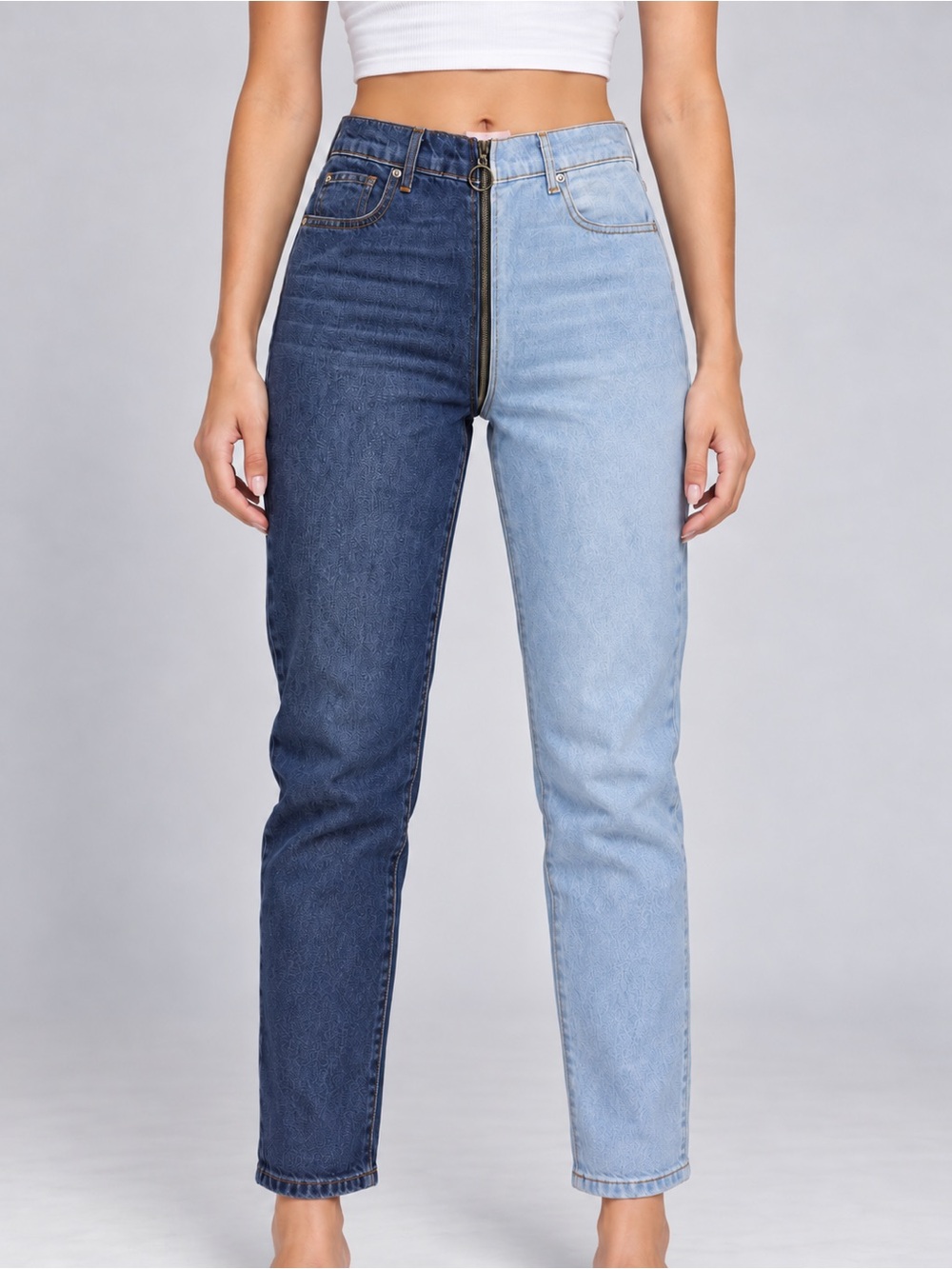 NWT (see desc.) REVICE Yin Yang Crops Tokyo Wash Two Tone Zip Jeans Size 30